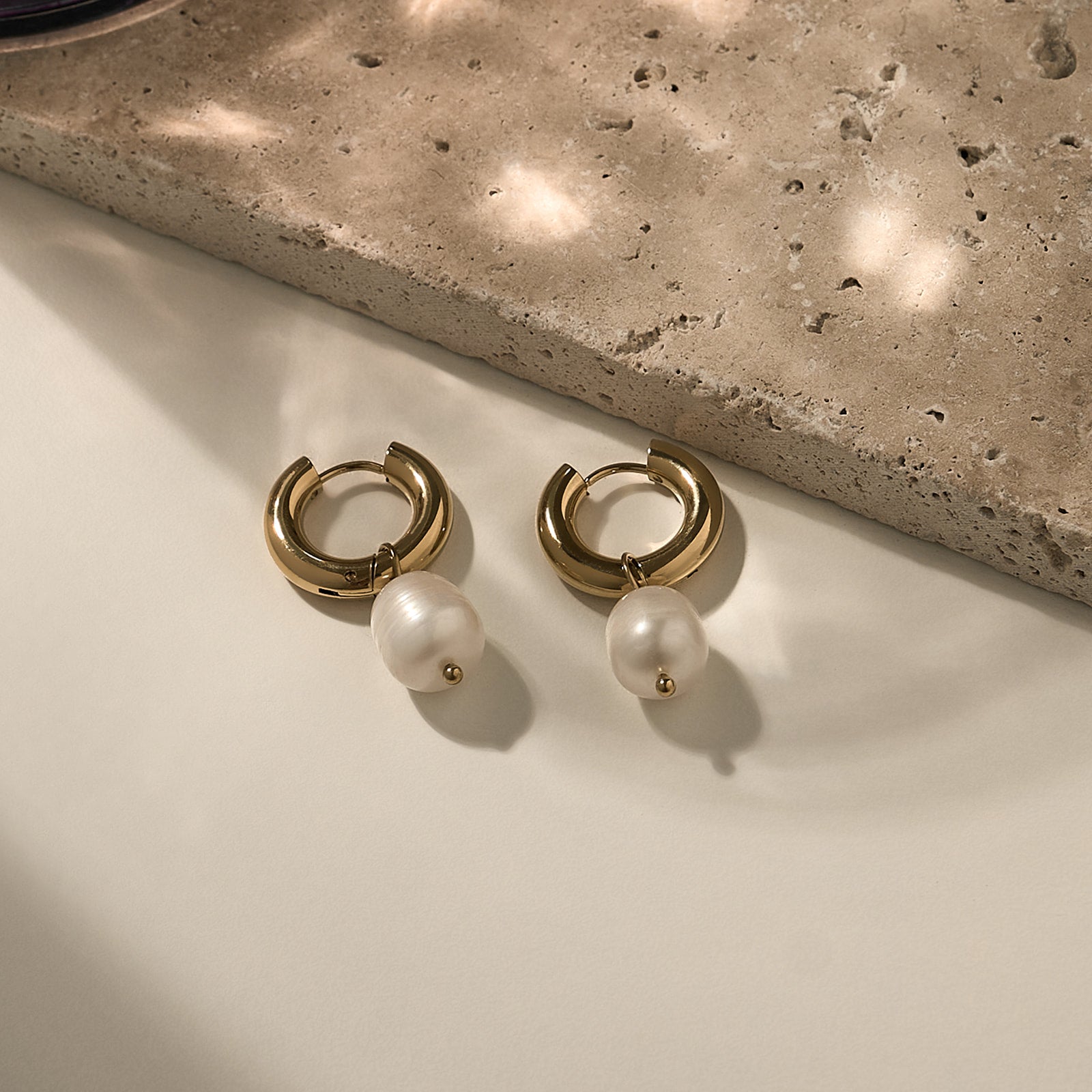 Soft Pearl Hoops