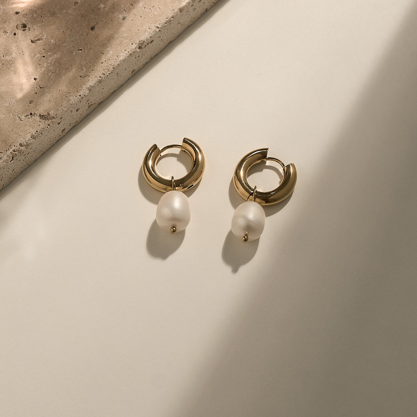Soft Pearl Hoops