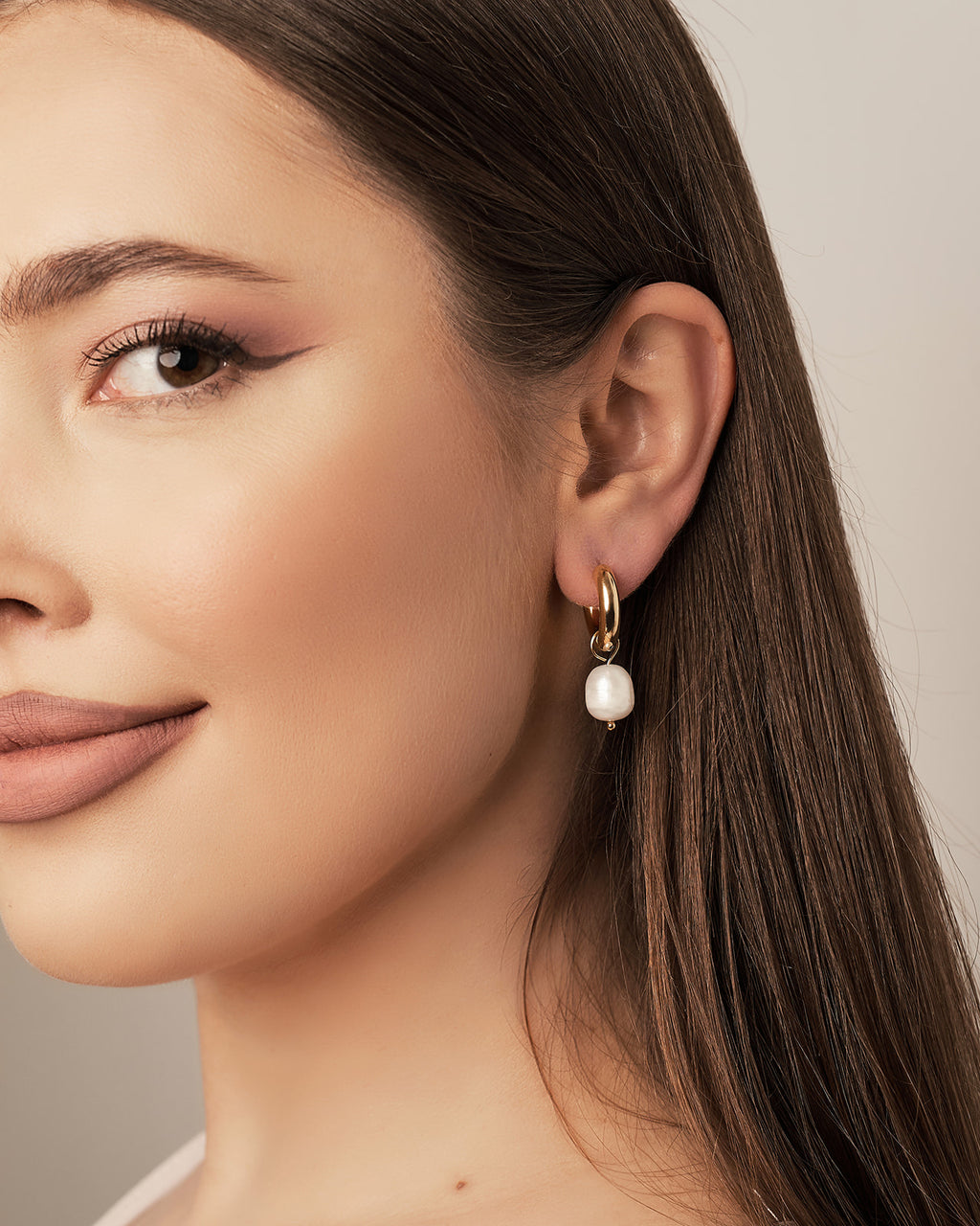 Soft Pearl Hoops